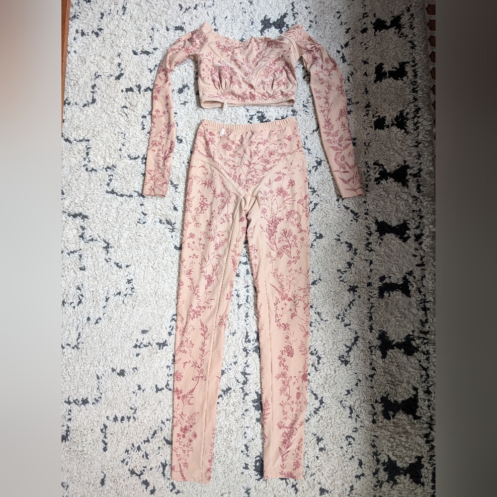 Just A Corpse floral print top + leggings set XS